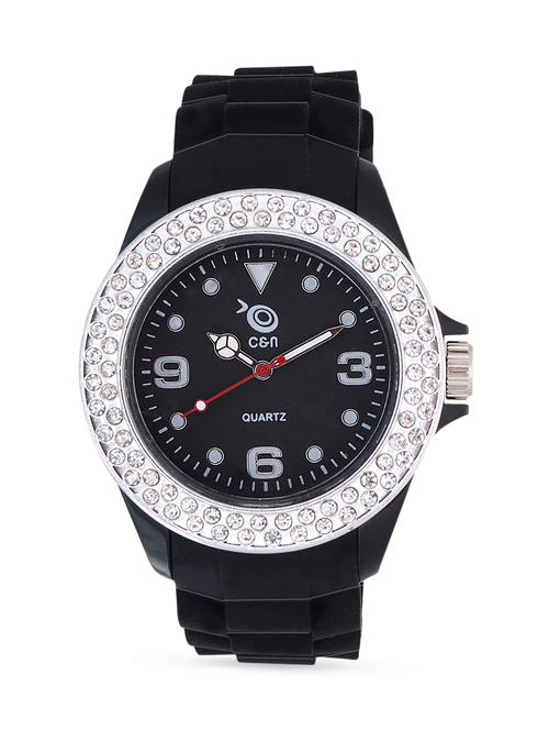 black studded round dial watch - 1288790 - Standard Image - 1