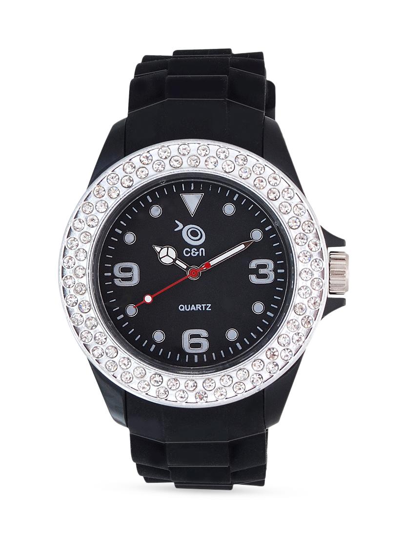 black studded round dial watch - 1288790 - Zoom Image - 1