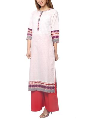 cream rayon long kurta - 12894449 - Standard Image - 2