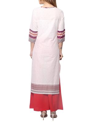 cream rayon long kurta - 12894449 - Standard Image - 3