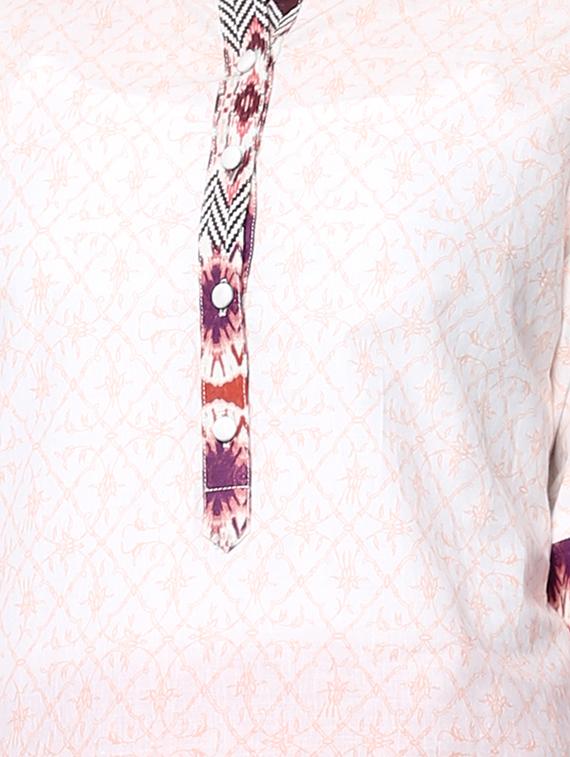cream rayon long kurta - 12894449 - Zoom Image - 4