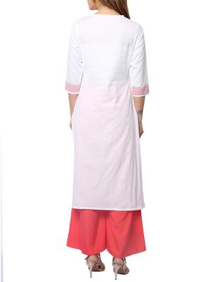 white rayon straight kurta - 12894483 - Standard Image - 3
