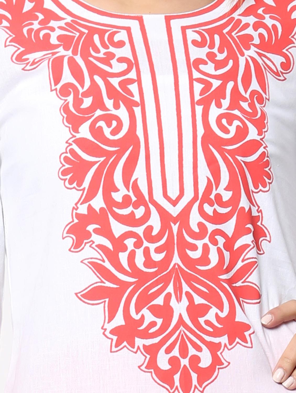 white rayon straight kurta - 12894483 - Zoom Image - 4