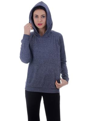 blue fleece hooded sweatshirt - 12895085 - Standard Image - 3