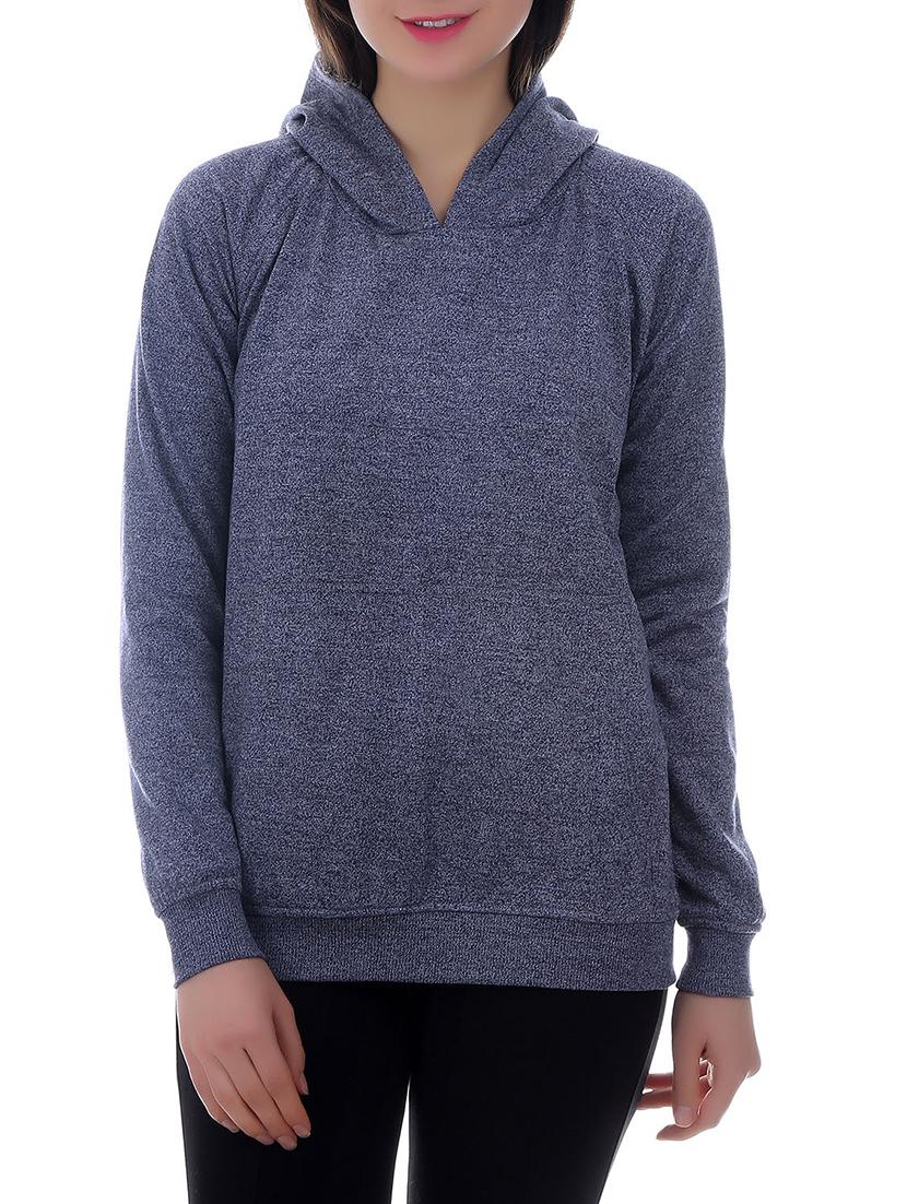 blue fleece hooded sweatshirt - 12895085 - Zoom Image - 1