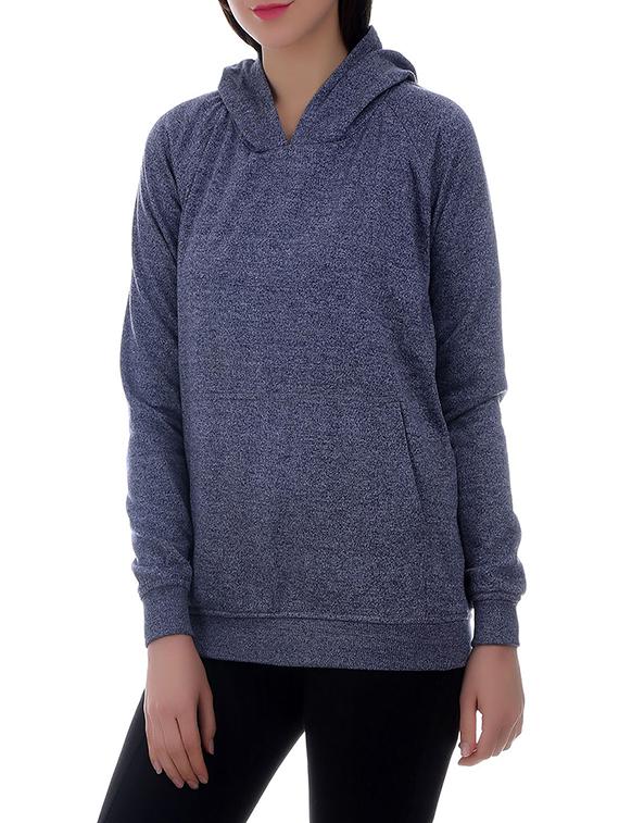 blue fleece hooded sweatshirt - 12895085 - Zoom Image - 2