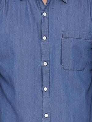 blue cotton casual shirt - 12895654 - Standard Image - 4