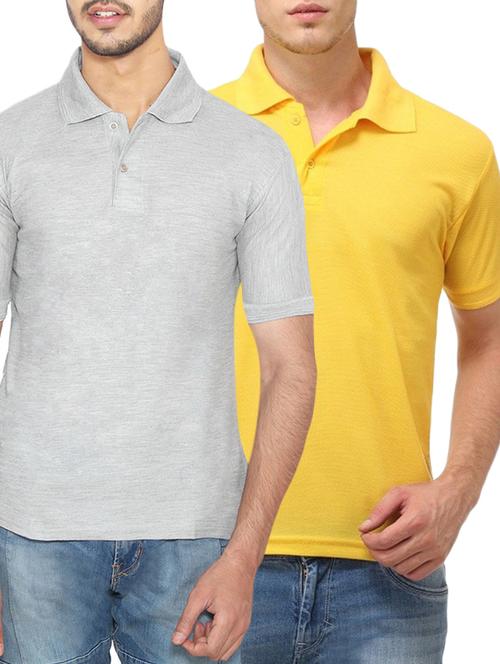 grey yellow set of 2 polyester t-shirt - 12896086 - Standard Image - 1