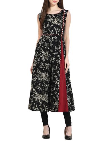 printed kalidar kurta - 12898106 - Very Small Image - 1