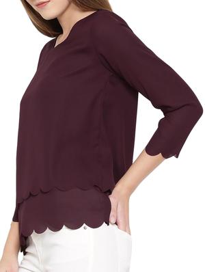 scallop hem layered top - 12903779 - Standard Image - 2