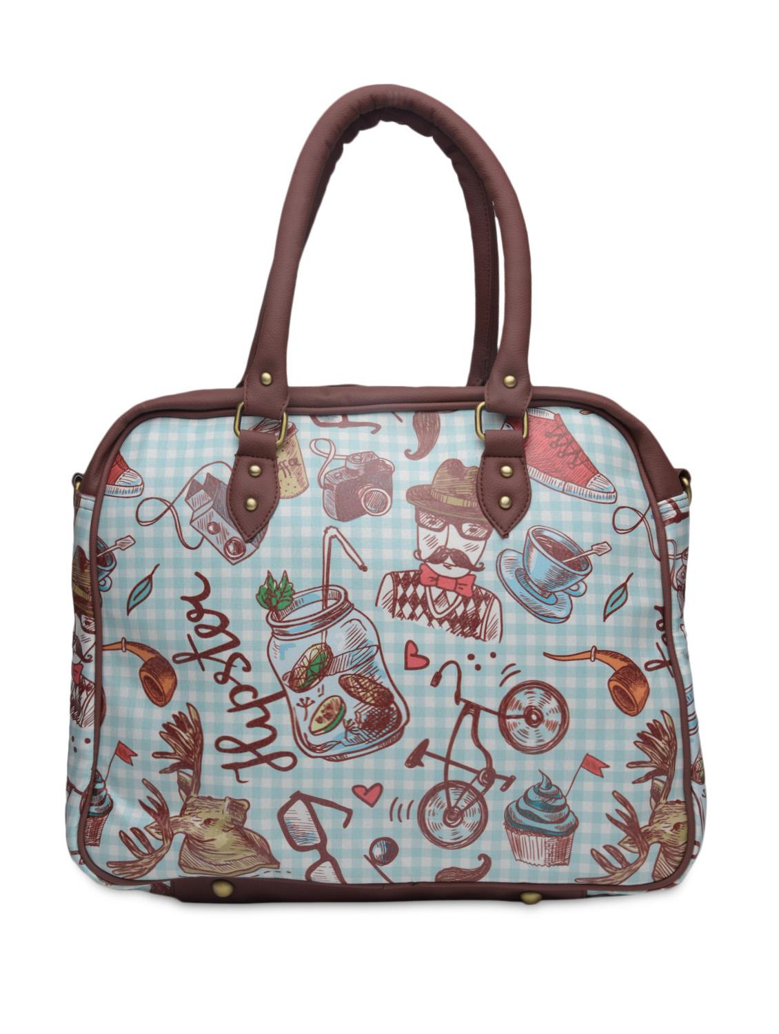 brown printed faux leather laptop bag - 1290609 - Zoom Image - 3