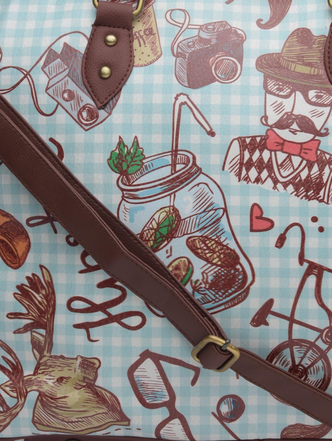 brown printed faux leather laptop bag - 1290609 - Zoom Image - 5