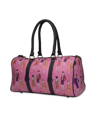 pink printed faux leather duffel bag - 1290611 - Standard Image - 2