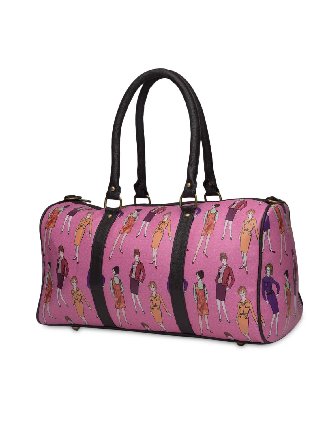 pink printed faux leather duffel bag - 1290611 - Zoom Image - 2