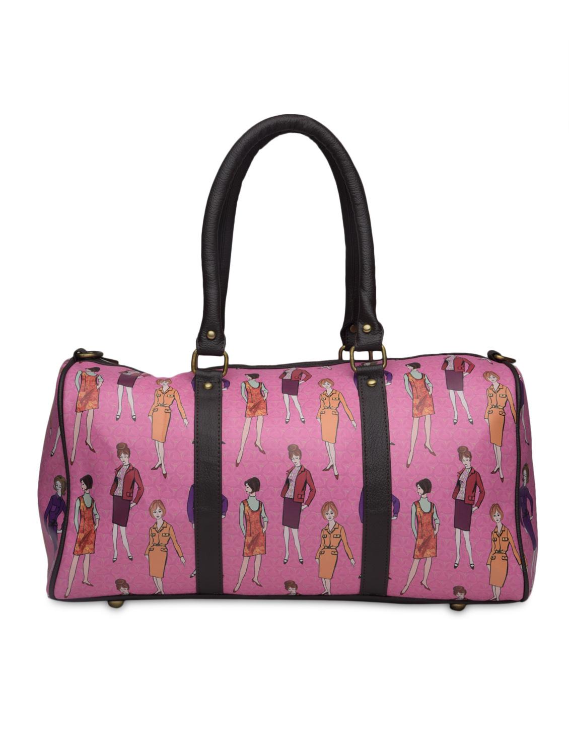 pink printed faux leather duffel bag - 1290611 - Zoom Image - 3