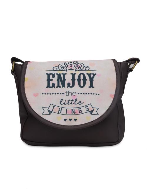 dark brown faux leather sling bag - 1290614 - Standard Image - 1