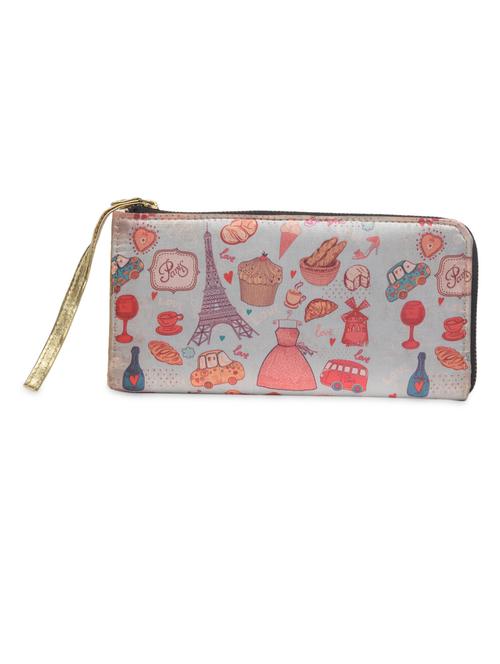 grey printed poly satin wallet - 1290623 - Very Small Image - 1