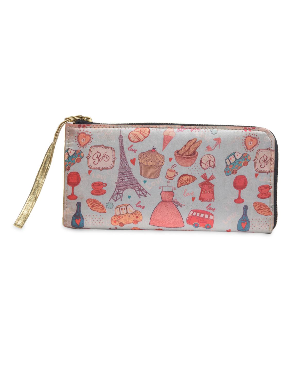 grey printed poly satin wallet - 1290623 - Zoom Image - 1