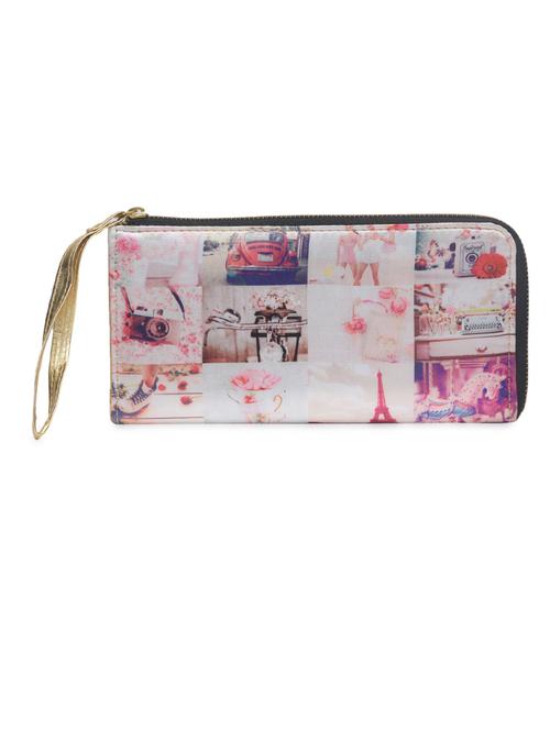 off white printed poly satin wallet - 1290624 - Standard Image - 1