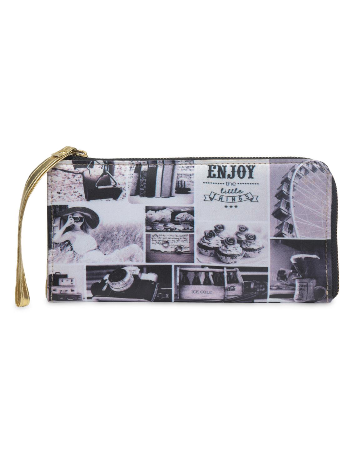 grey printed poly satin wallet - 1290629 - Zoom Image - 1