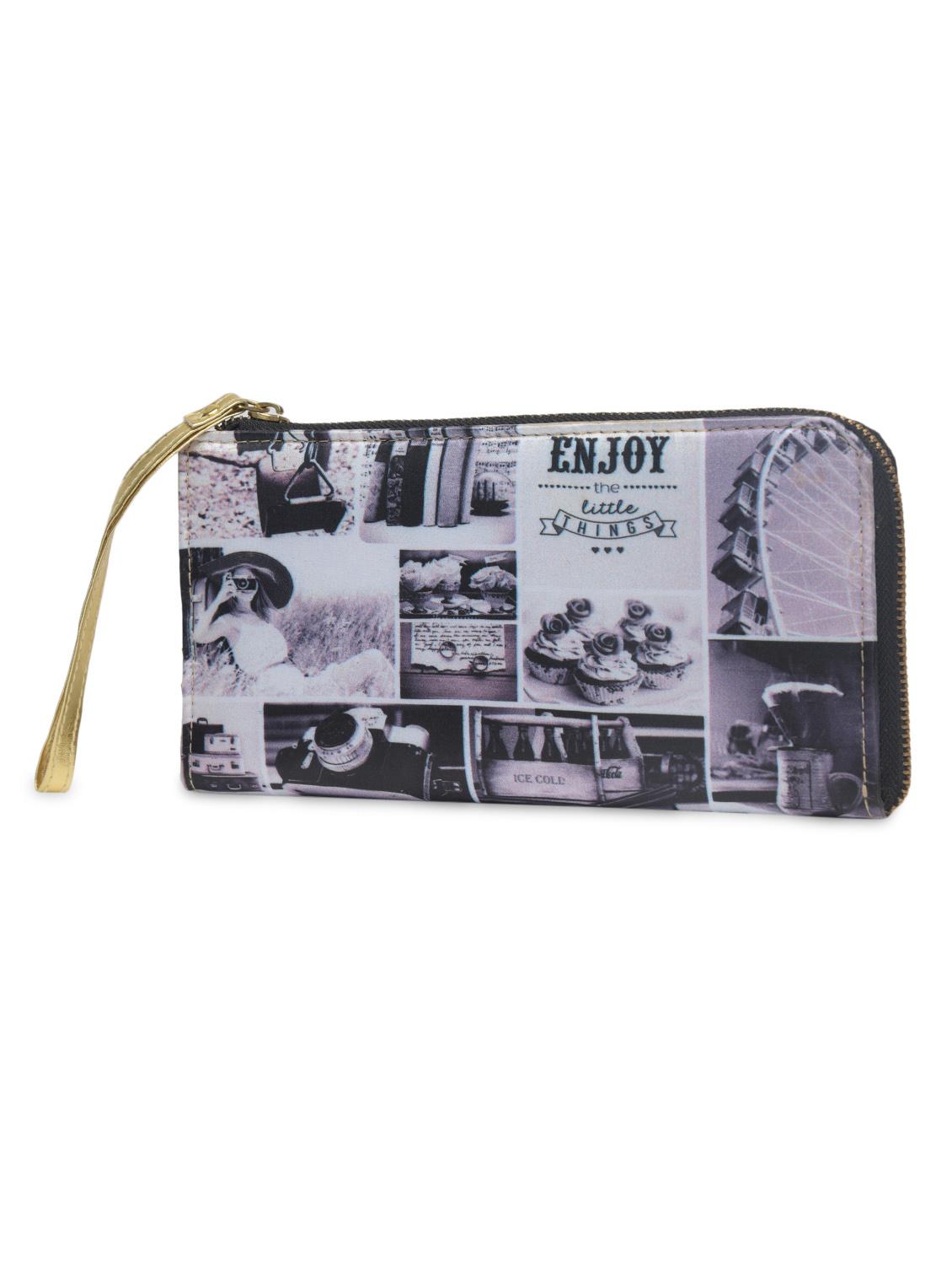 grey printed poly satin wallet - 1290629 - Zoom Image - 2