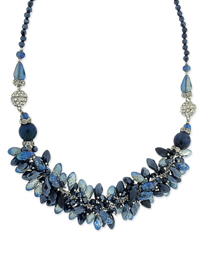 Crystal Collection Stones Embellished Blue long Necklace - 12908868 - Zoom Image - 1