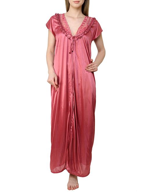 lace detail nighty and robe set - 12909843 - Standard Image - 1