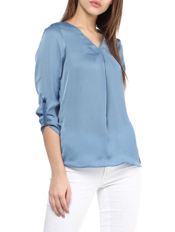blue viscose regular top - 12912417 - Zoom Image - 2