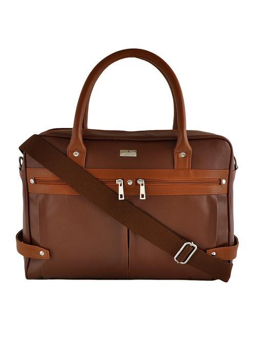 brown synthetic leather laptop bag - 12913321 - Very Small Image - 1