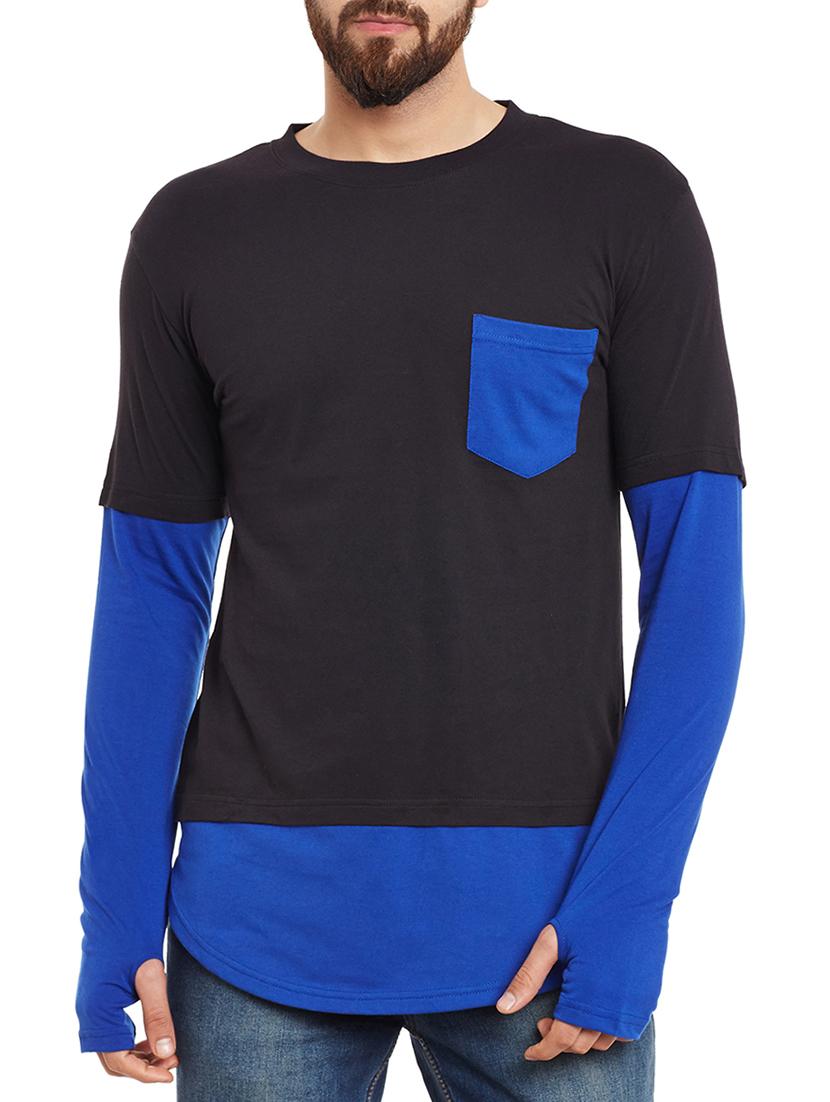 colour block cotton t-shirt - 12914107 - Zoom Image - 1