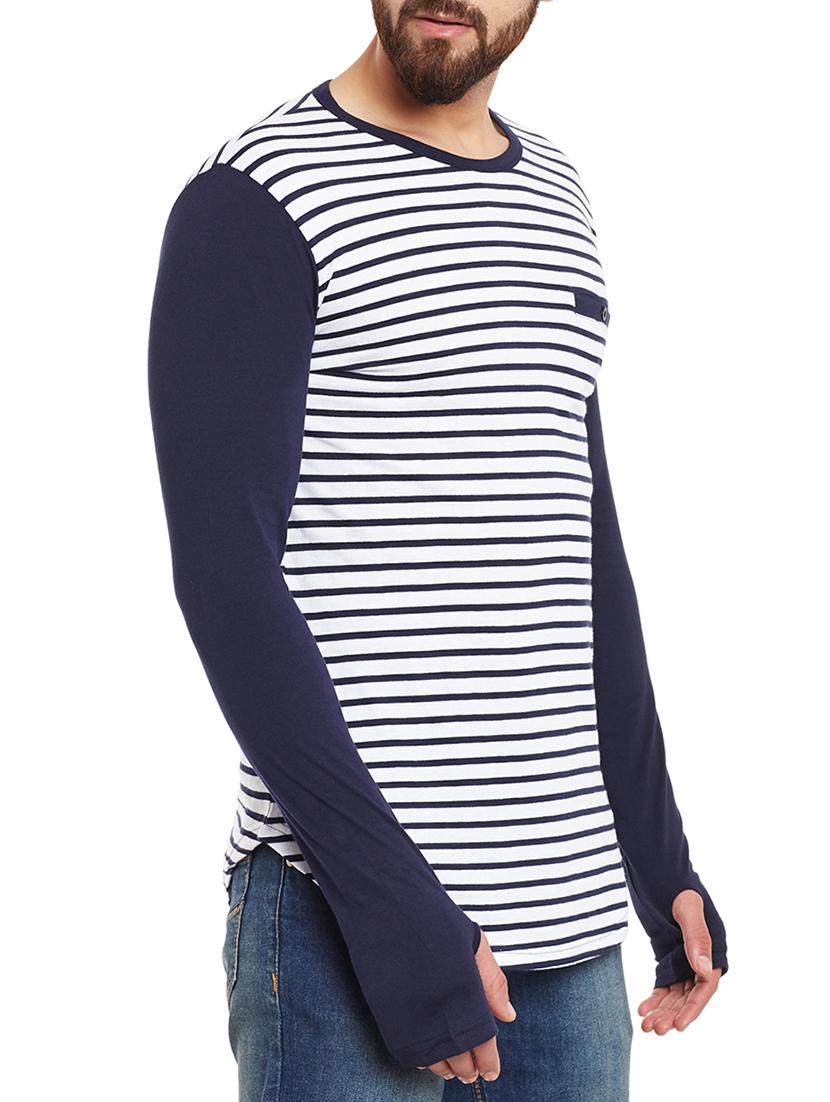 white cotton striped t-shirt - 12914113 - Zoom Image - 2