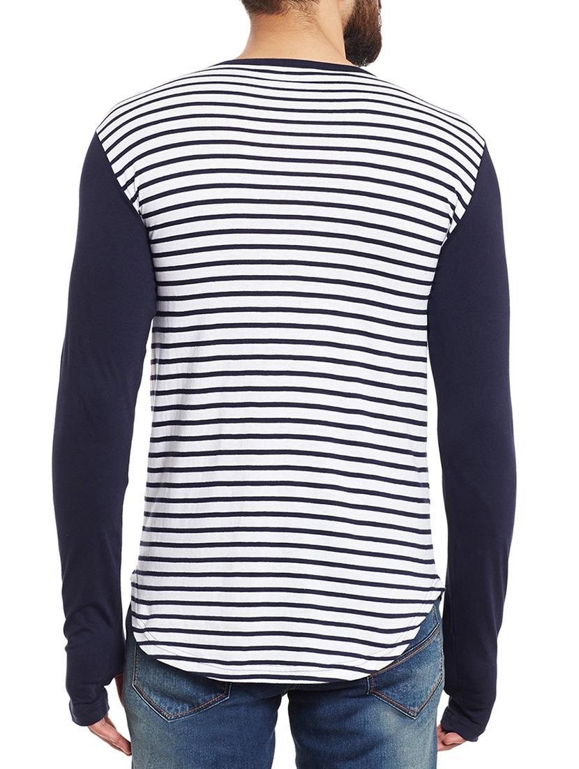 white cotton striped t-shirt - 12914113 - Zoom Image - 3