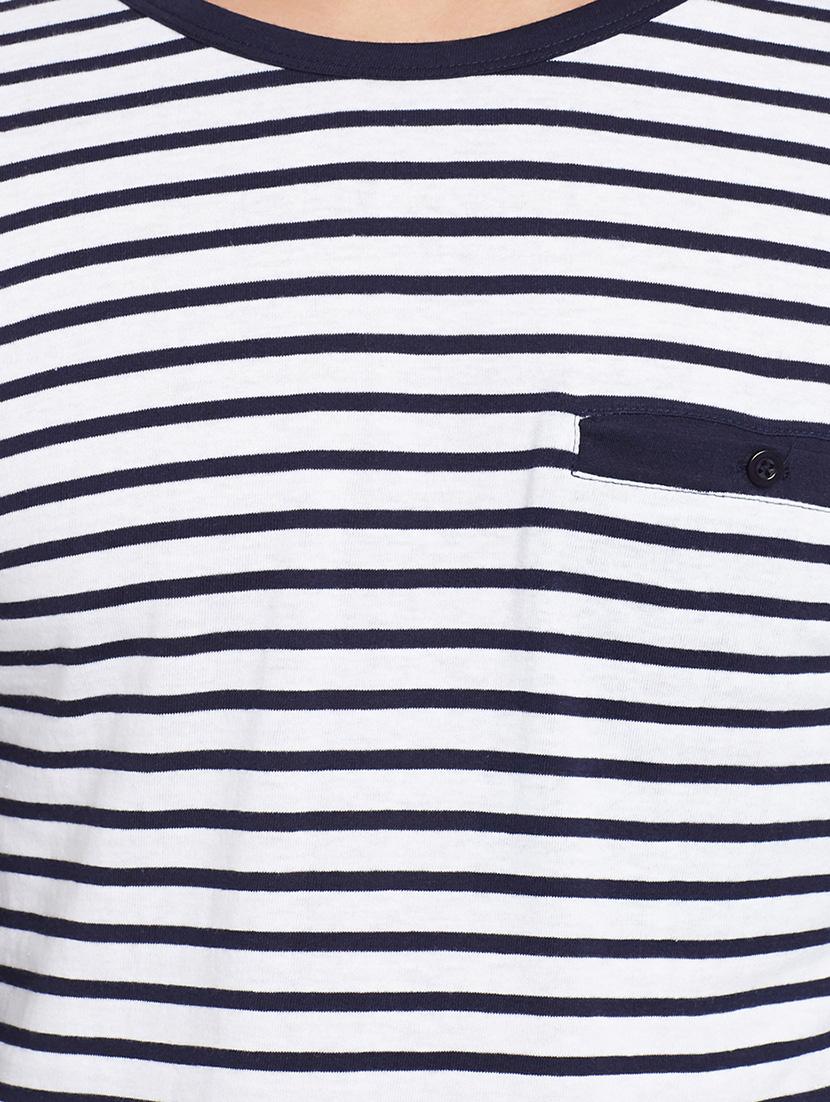 white cotton striped t-shirt - 12914113 - Zoom Image - 4