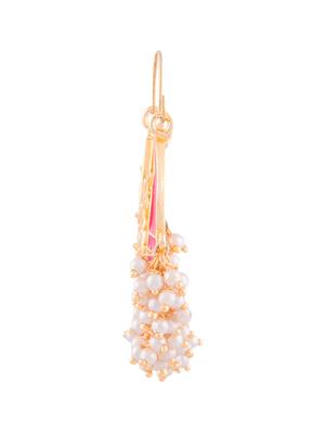 white metallic beaded earrings - 1292691 - Standard Image - 2