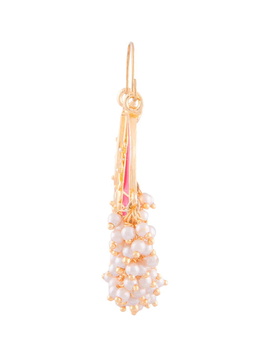 white metallic beaded earrings - 1292691 - Zoom Image - 2