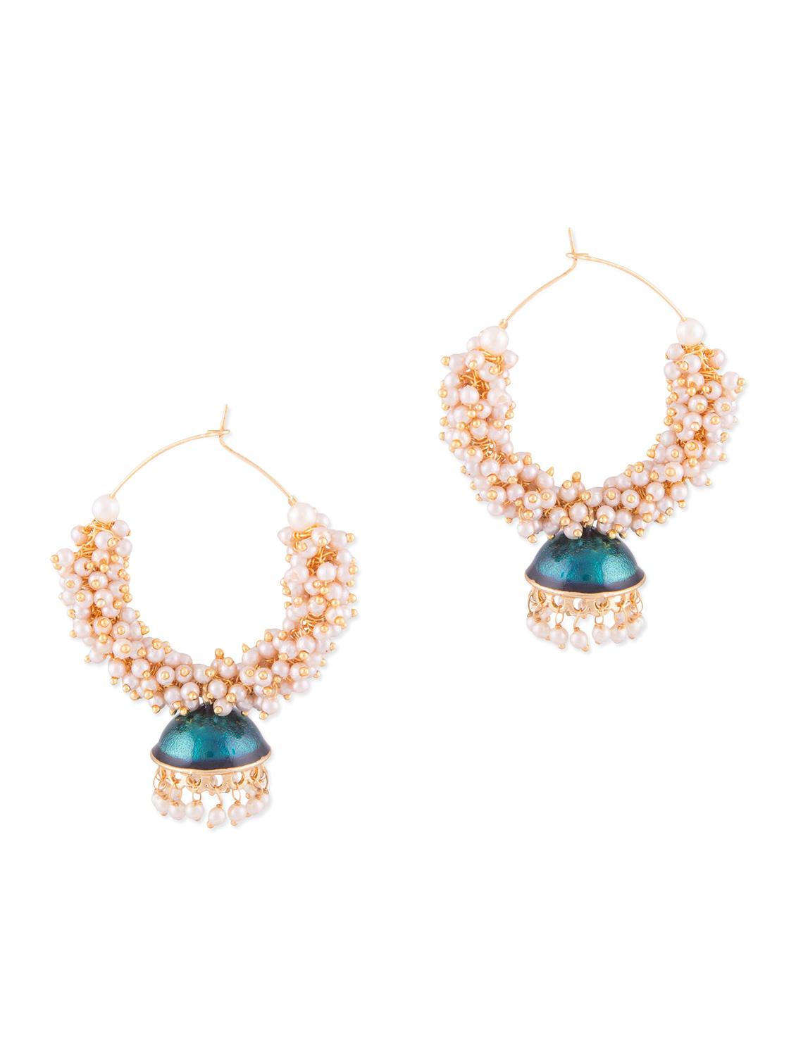 neon yellow metallic beaded earring - 1292693 - Zoom Image - 1