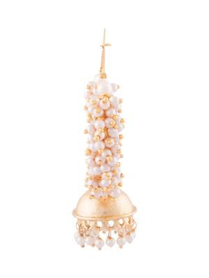 neon orange metallic beaded balli earrings - 1292694 - Standard Image - 2