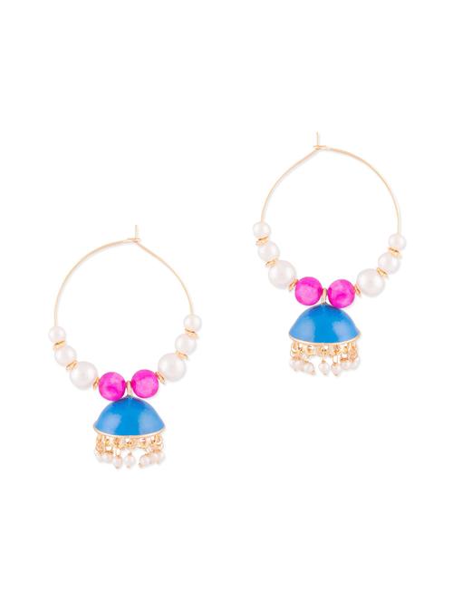 maroon metallic beaded earring - 1292696 - Standard Image - 1