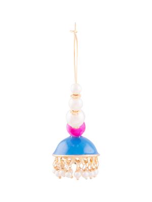 maroon metallic beaded earring - 1292696 - Standard Image - 2
