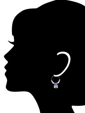maroon metallic beaded earring - 1292696 - Standard Image - 3