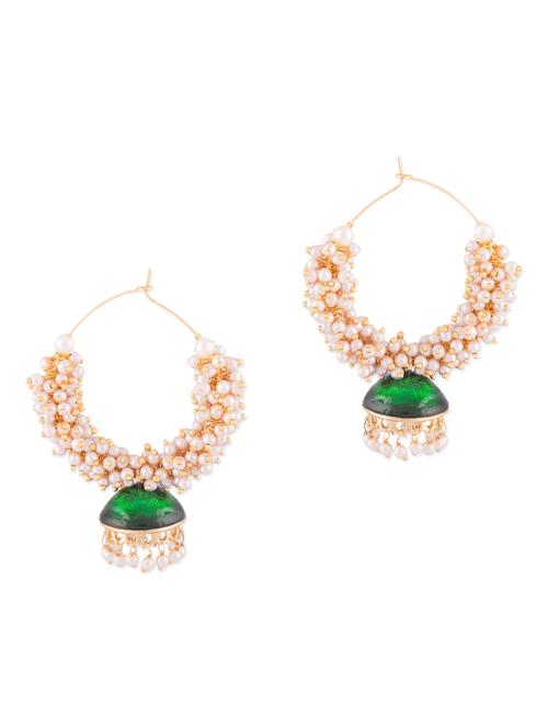 golden metallic beaded earring - 1292698 - Standard Image - 1