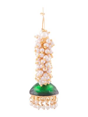 golden metallic beaded earring - 1292698 - Standard Image - 2