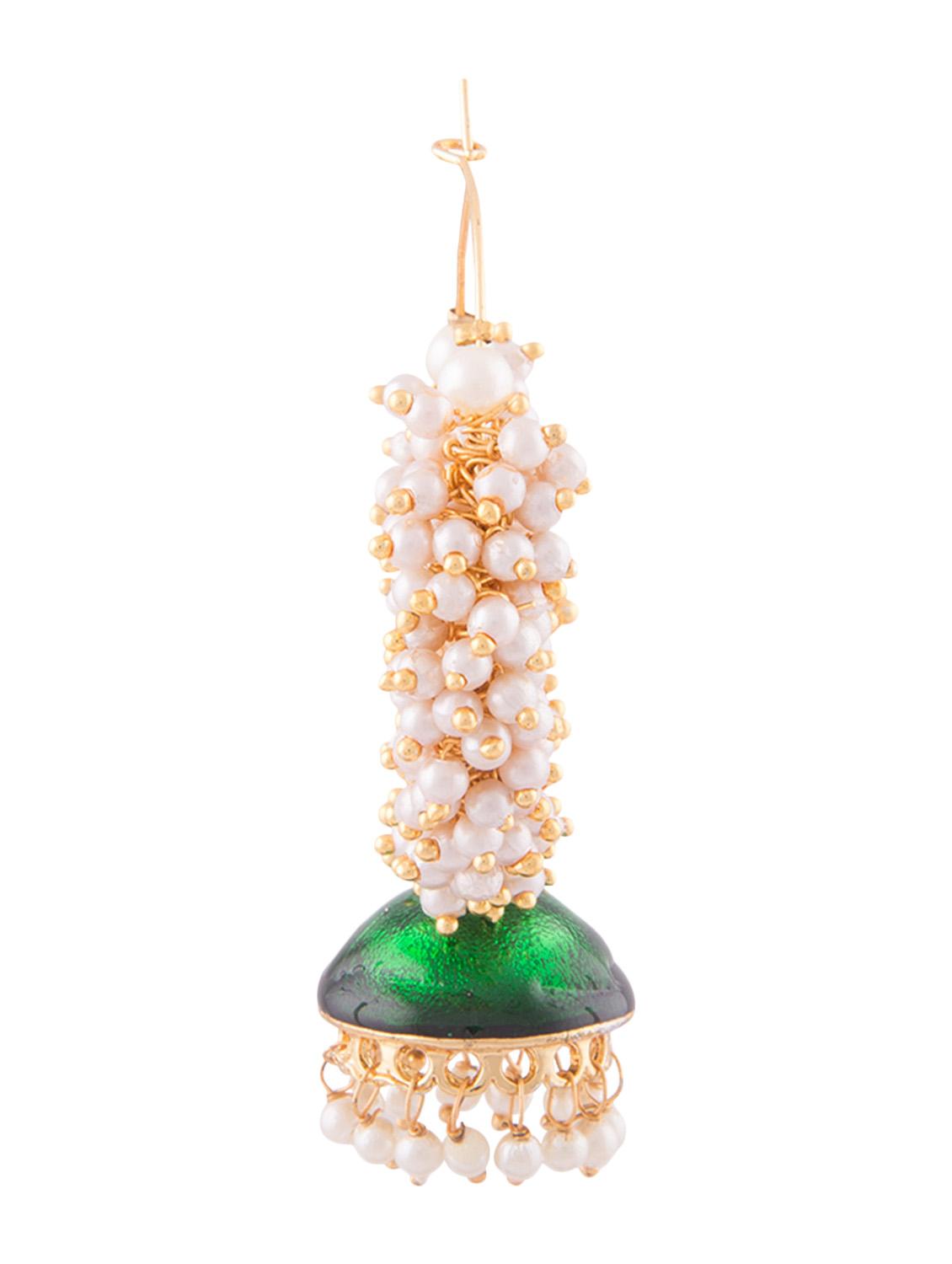 golden metallic beaded earring - 1292698 - Zoom Image - 2