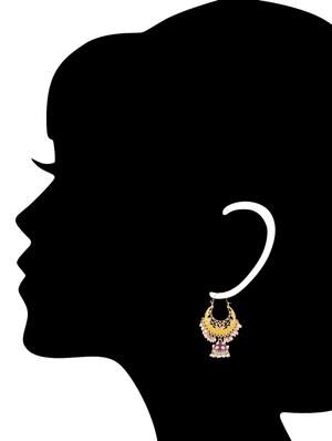 neon white metallic bali with jhumki - 1292705 - Standard Image - 3