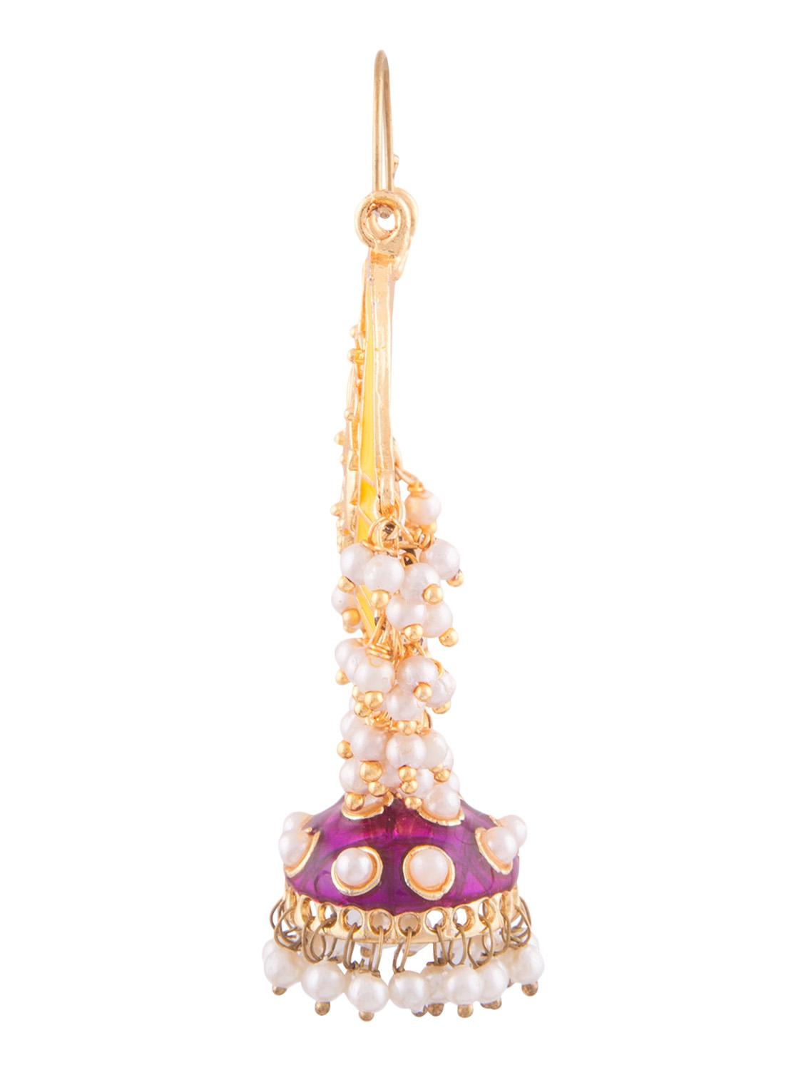 neon white metallic bali with jhumki - 1292705 - Zoom Image - 2