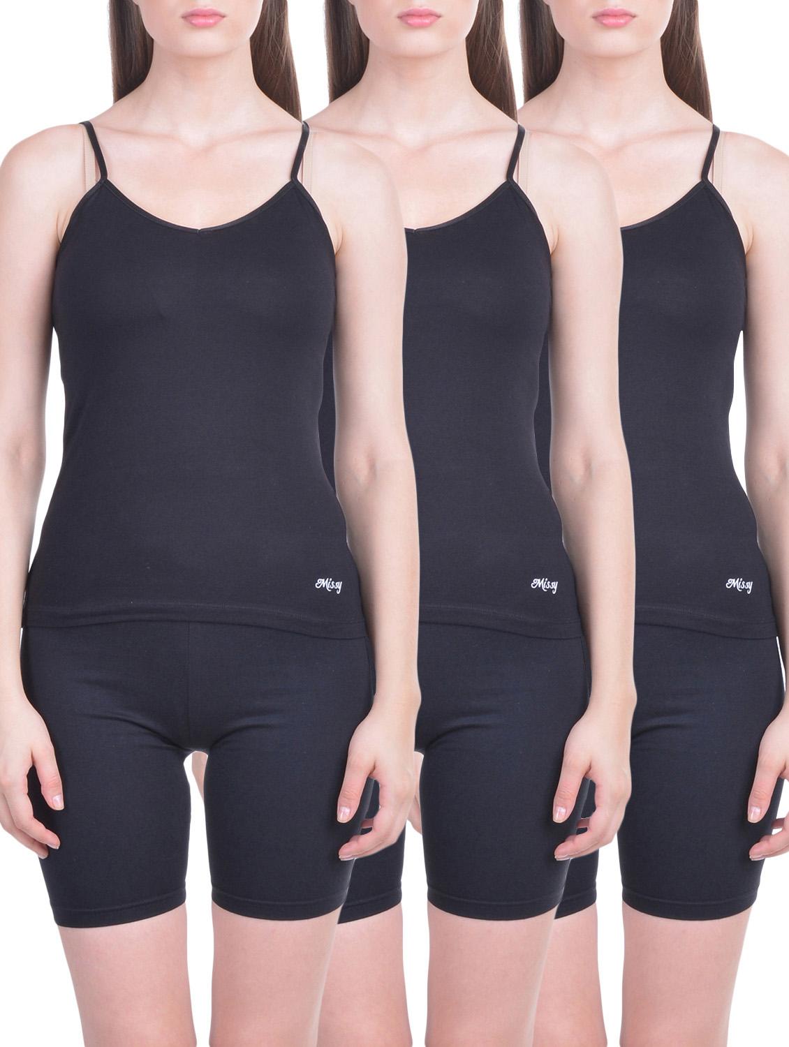 set of 3 black cotton camisoles - 12927353 - Zoom Image - 1