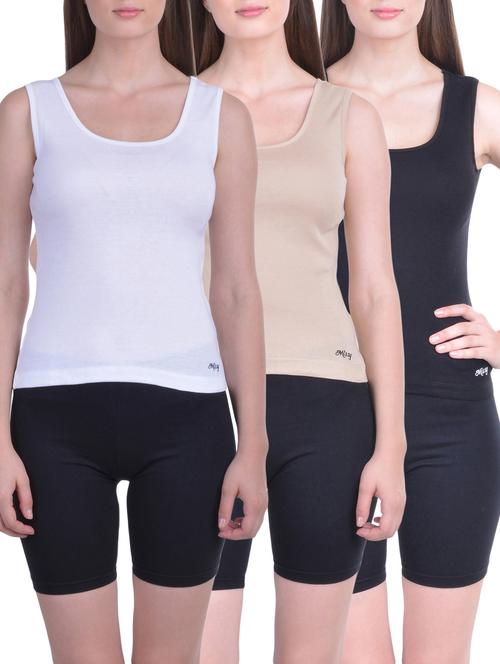 set of 3 multicolored cotton camisoles - 12927655 - Standard Image - 1