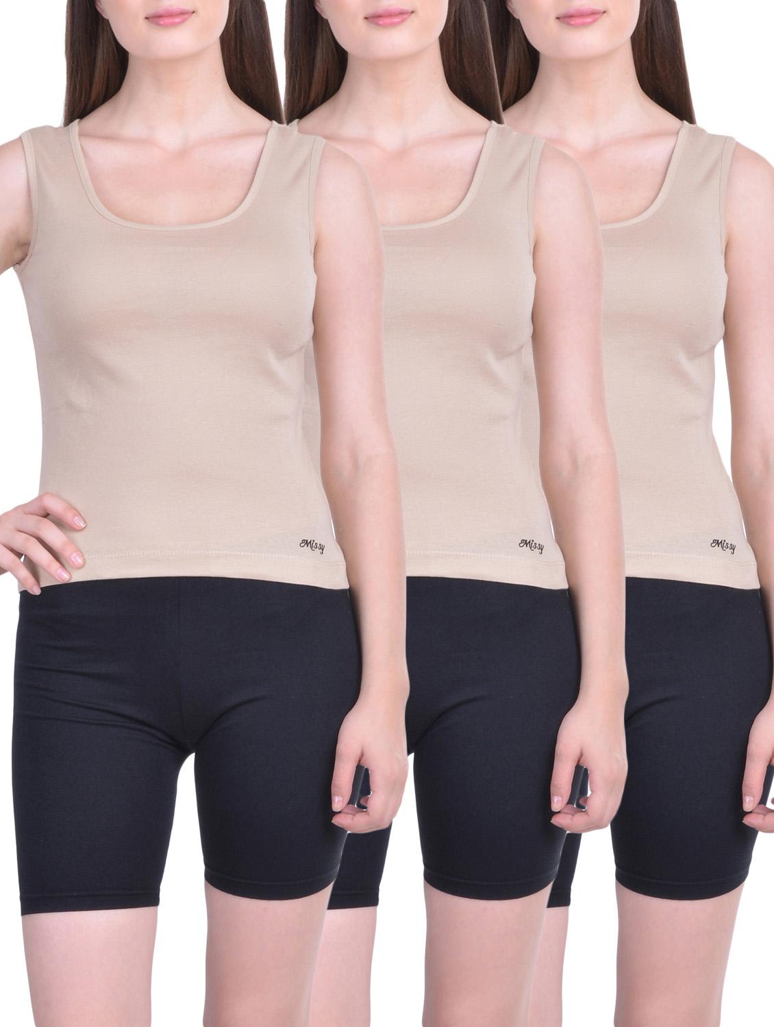 set of 3 beige cotton camisoles - 12927659 - Zoom Image - 1