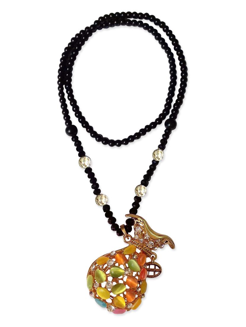 multi colored metal long necklace - 12927676 - Zoom Image - 2