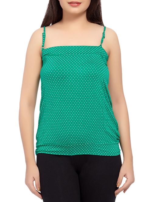 green polka dots printed cotton top - 12931140 - Very Small Image - 1
